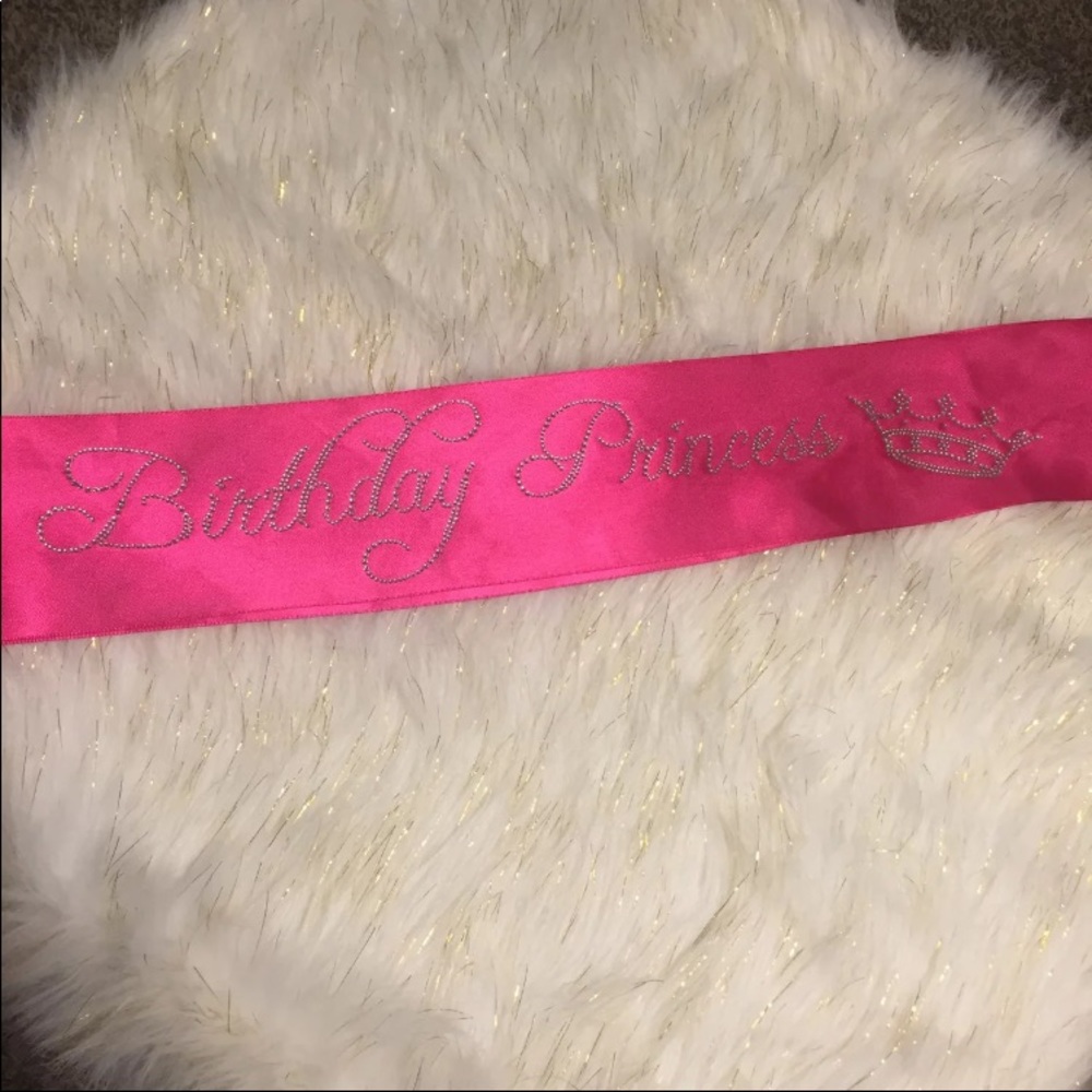 Birthday Princess Sash - Pink Satin